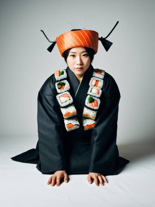 Person in Creative Sushi Roll Costume