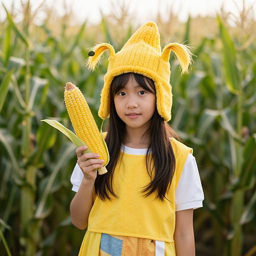 Girl in Youth Corn Costume