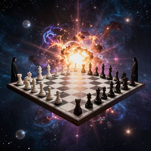Ethereal Cosmic Chessboard Encounter