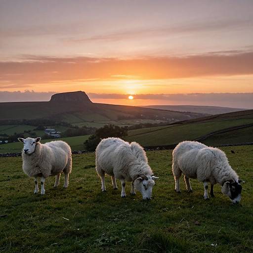 Sunset Trio with Jacob Sheep