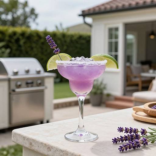 Lavender Margarita Backyard Scene