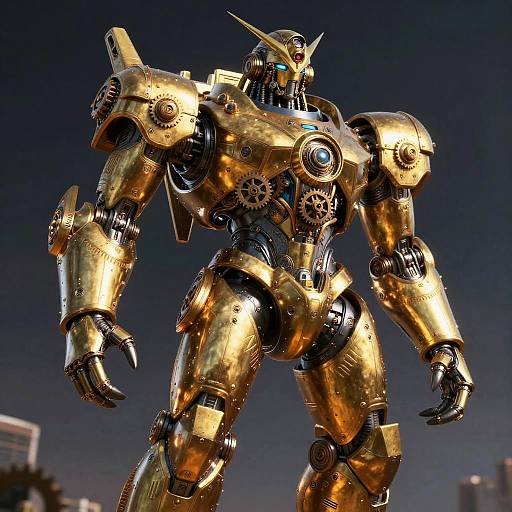 Steampunk Brass Mecha Robot