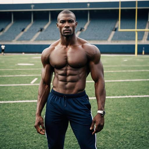 Athletic African Man on Football Field