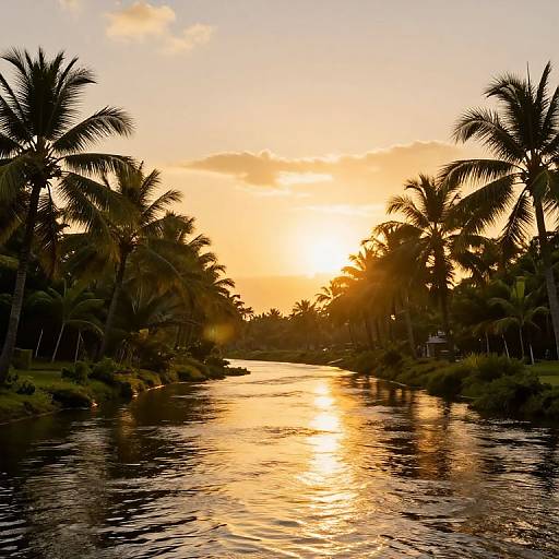 Radiant Golden River Tropical Paradise