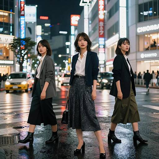 Japanese Actresses in Neon Tokyo