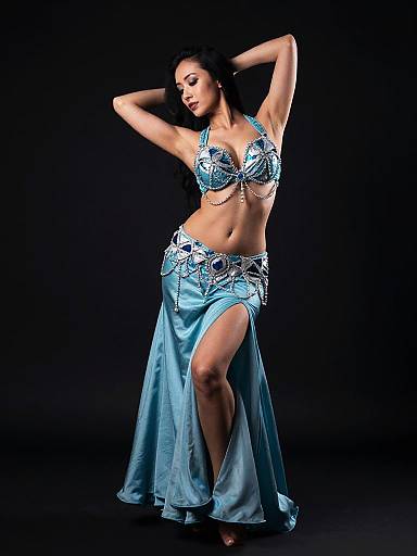 Belly Dancer in Turquoise Costume