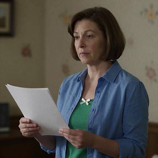 Portrait of a Middle-Aged Woman in Dim Light