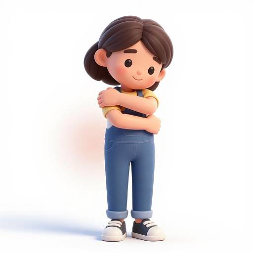 Smiling Teen Girl Self-Hug Portrait