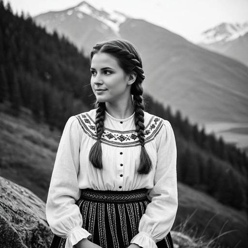 Young Woman in Traditional Mountain Attire