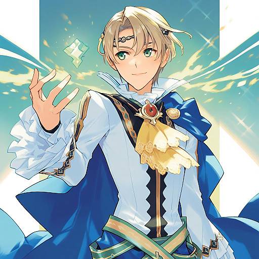 Illustration of Alfred (fire emblem), fire emblem in the style of Nakatani nio