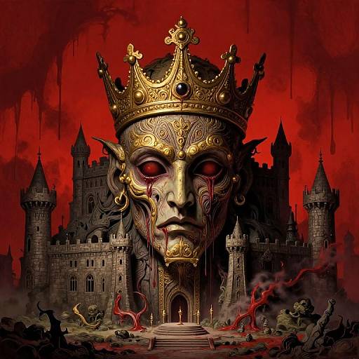 Grotesque King-Priest Surreal Scene