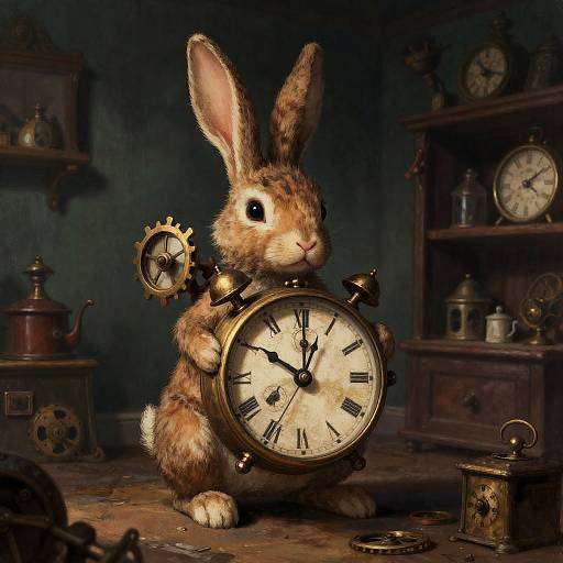 Clockwork Rabbit in a Forgotten Toyshop