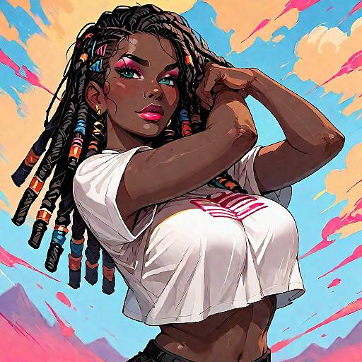 Dynamic Anime Character in Fighting Pose