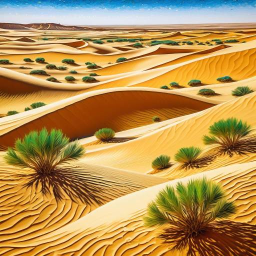 Sahara Desert Painting in Van Gogh Style