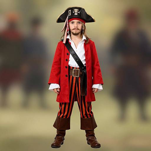 Red Pirate Costume Male Character