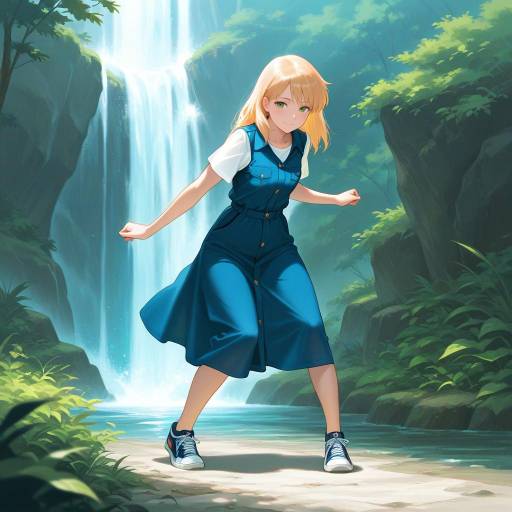 Realistic Girl in Ghibli-Inspired Nature