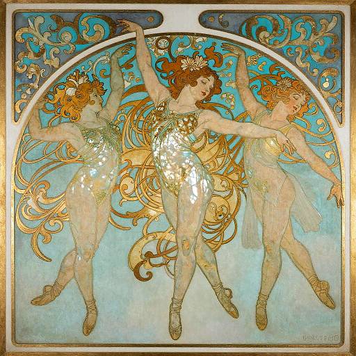 Kinetic Art Nouveau Ballerinas