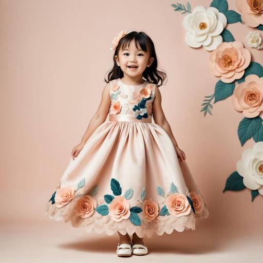 Smiling girl in floral dress