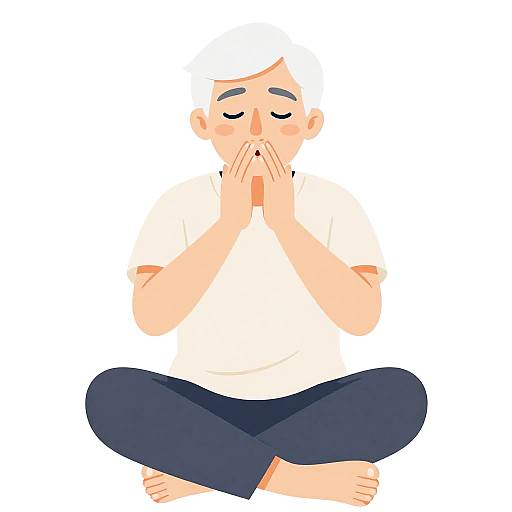 Senior Stress-Relief Illustration