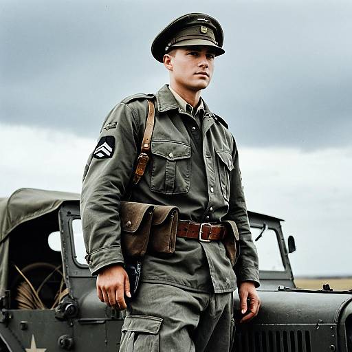 Realistic WWII Soldier in Military Uniform