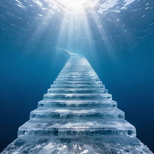 Ethereal Translucent Staircases Underwater