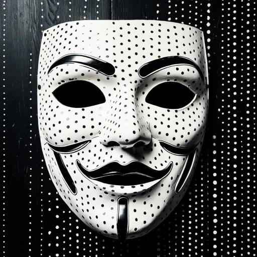 Vintage Theater Mask with Dotted Pop Art Style