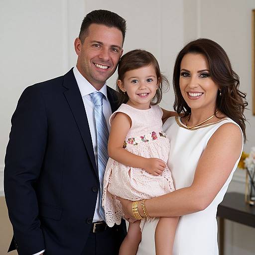 Joyful Family Portrait with Elegant Attire