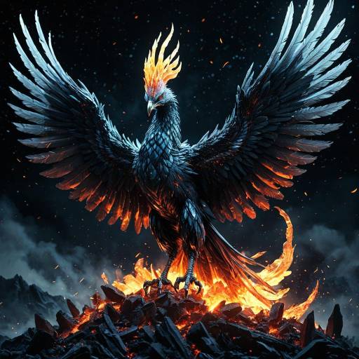 Hyper-Realistic Crystal Phoenix Rising