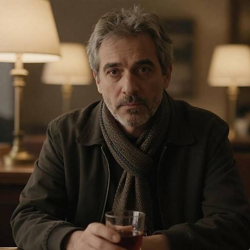 Intimate Portrait of Man with Drink