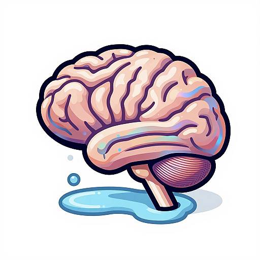 Iridescent Melting Brain Vector Art