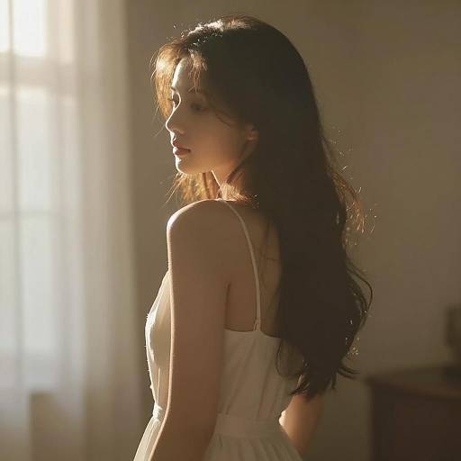 Softly Lit Portrait of Woman in Warm Light