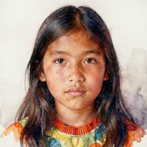 Vibrant Portrait of Native American Girl