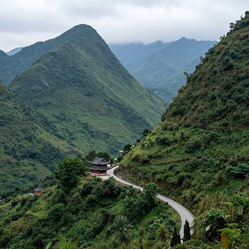 Winding Mountain Road in Ha Giang