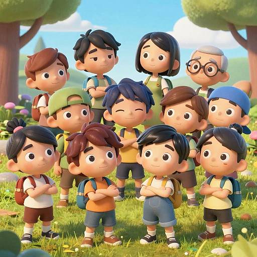 Diverse Personality Cartoon Characters