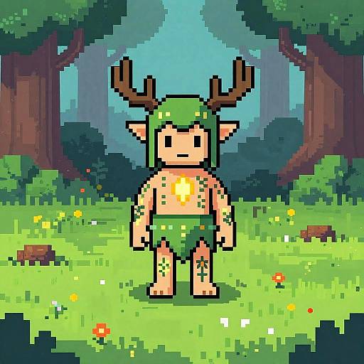 8-bit Forest Spirit Landscape