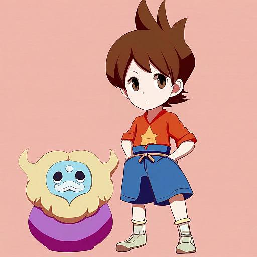 Illustration of Amano keita, youkai watch in the style of Dearmybrothers