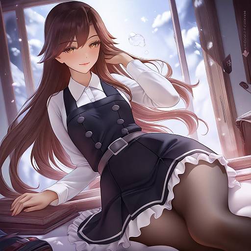 Illustration of Arashio kai ni (kancolle), kantai collection in the style of Olchas