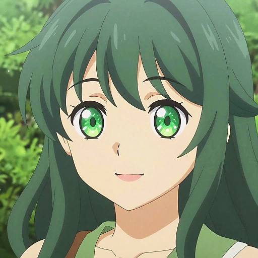 Detailed Emerald Anime Eyes Portrait