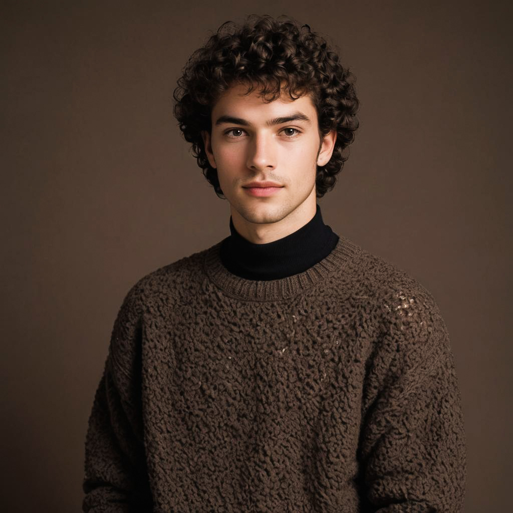 Stylish Young Man in Oversized Sweater