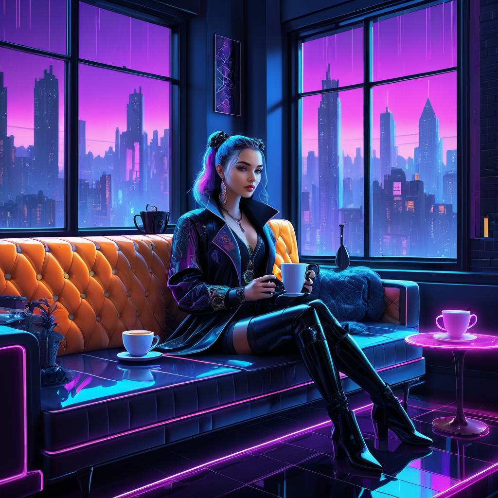 Gothic Cyberpunk with Cozy Ambiance