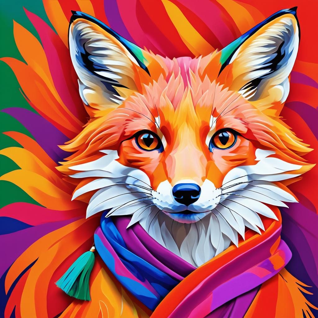 Vibrant Fox in Matisse Style Scarves