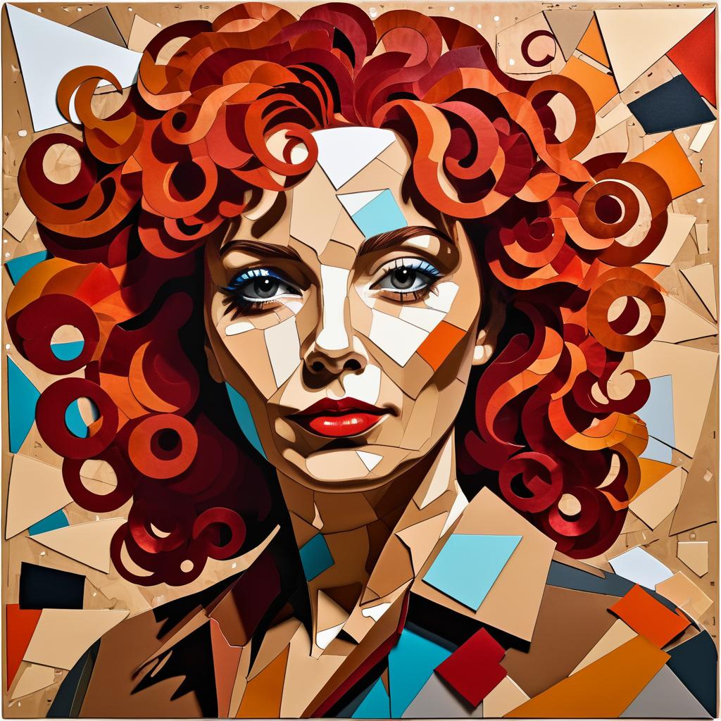 Abstract Portrait of a Curly Redhead