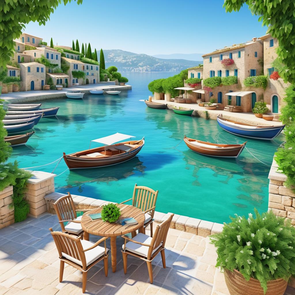 Serene Mediterranean Harbor Scene