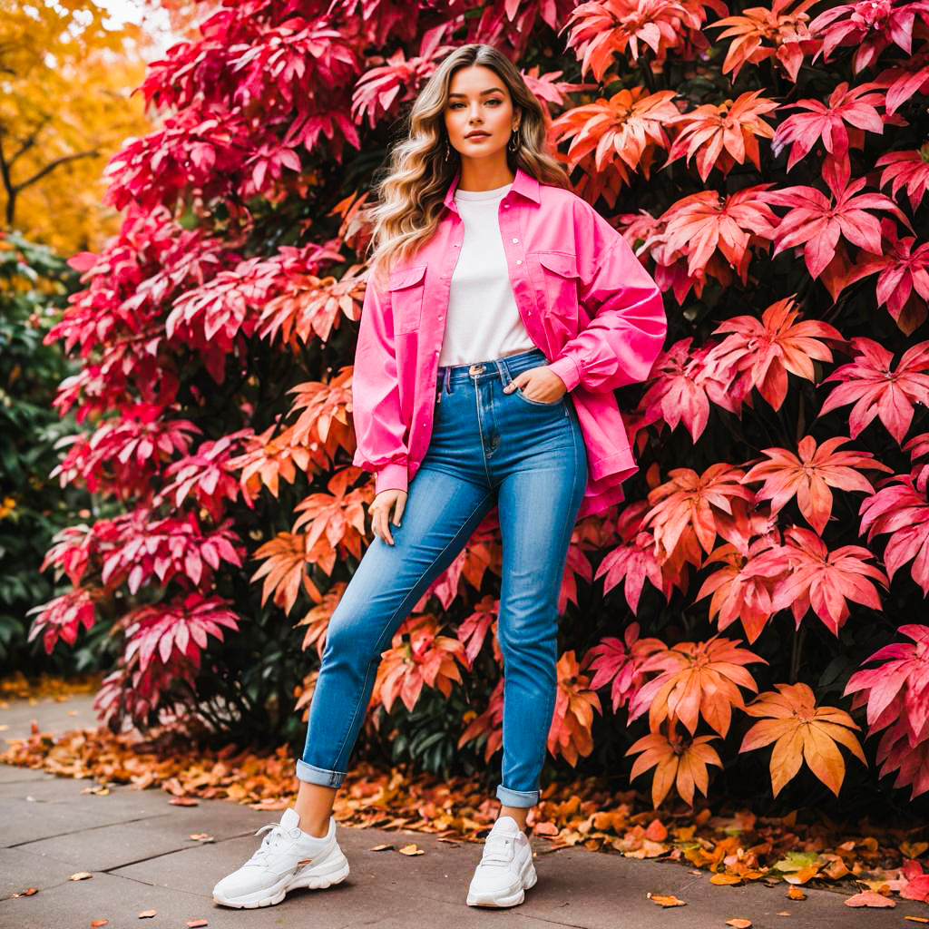 Trendy Autumn Fashion with Vibrant Colors