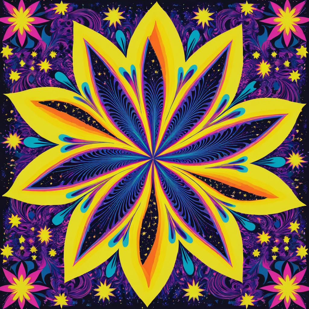 Psychedelic Star-Shaped Banana Print