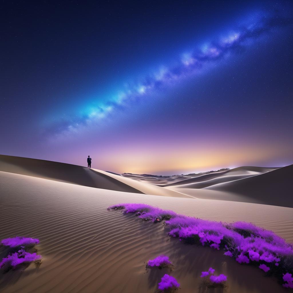 Windswept Dune Under Starry Sky