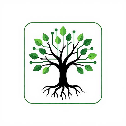 Minimalist Nature-Tech Fusion Logo