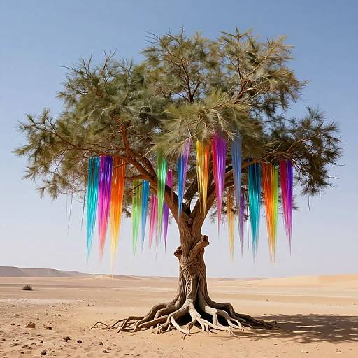 Prismatic Tree in Desert Mirage