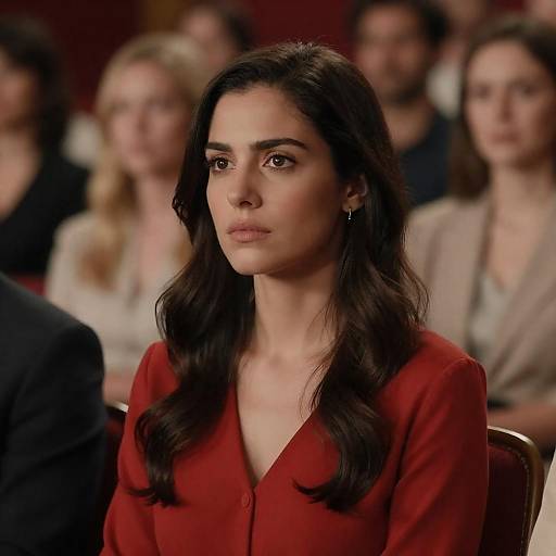 Serious Woman in Theater Audience