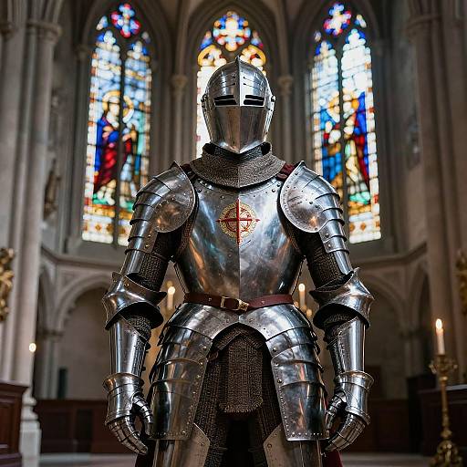 Noble Knight in Holy Crusader Armor